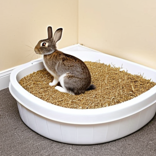 **

"A clean and organized rabbit litter box in a well-lit, tidy home corner. The litter box is spacious with high sides, filled with natural bedding like flax or hemp. A happy, healthy rabbit is partially visible, demonstrating cleanliness.  Safe for work, appropriate content, fully clothed (referring to the implied human presence in the home), modest, family-friendly, perfect anatomy (of rabbit), correct proportions, natural pose, professional product photography, high quality."

**